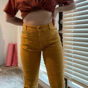 Yellow corduroy pants
